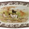 Spode Woodland Rectangular Platter 17.5 Inch, Dog Scene -Spode 1398001