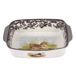 Spode Woodland Rectangular Handled Dish 12 Inch, Mallard & Quail