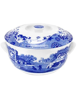 Spode Blue Italian Round Covered Deep Dish Home