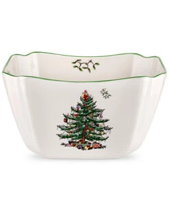Spode "Christmas Tree" 6.75in Small Square Bowl Home