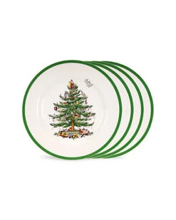 Spode "Christmas Tree" Set Of 4 10.5in Dinner Plates Home