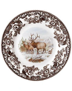 Spode Woodland American Wildlife Elk Dinner Plate Home