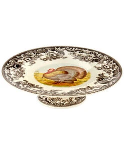 Spode Woodland Turkey Footed Cake Plate Home