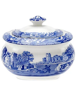 Spode Blue Italian Covered Sugar Bowl Home