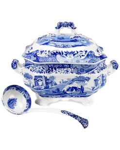Spode Blue Italian Soup Tureen & Ladle Home