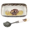 Spode Woodland Turkey Cranberry Dish With Slotted Spoon Home 1 Spode Woodland Turkey Cranberry Dish With Slotted Spoon Home -Spode 3010824142 RLLD 1