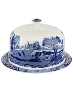 Spode Blue Italian 2pc Serving Platter With Dome Home