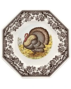 Spode Woodland Turkey Octagonal Plate Home