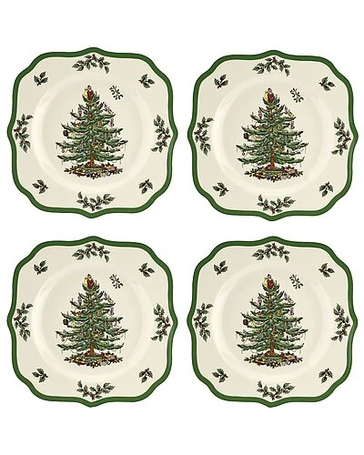 Spode Christmas Tree Set Of 4 Scalloped Salad Plates Home 3 Spode Christmas Tree Set Of 4 Scalloped Salad Plates Home