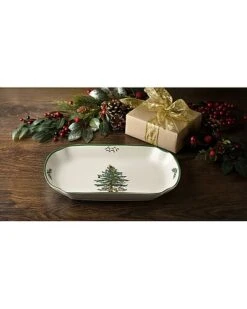 Spode Christmas Tree Rectangular Scalloped Tray Home -Spode 3050505949 RLLD 2