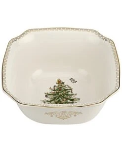 Spode Christmas Tree Gold Square Bowl Home