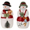 Spode Christmas Tree Figural Mr. And Mrs. Snowman Salt And Pepper Set Home -Spode 3050565365 RLLD 1