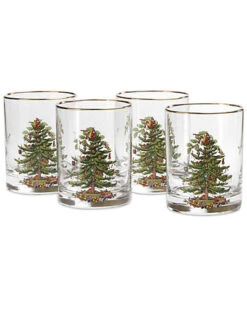 Spode Christmas Tree Set Of 4 Double Old Fashioneds Home