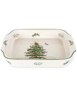 Spode Christmas Tree Rectangular Handled Dish Home
