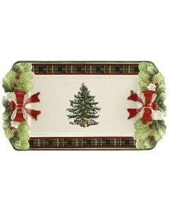 Spode Christmas Tree Figural Tartan Tray Home