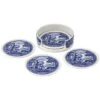 Spode Blue Italian 4pc Ceramic Coasters With Holder Home -Spode 3050654061 RLLD 1