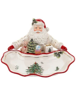 Spode Christmas Tree Gold Figural Collection Santa Dish Home