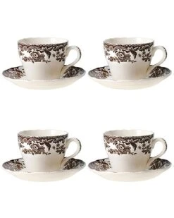 Spode Delamere Set Of 4 Teacups & Saucers Home