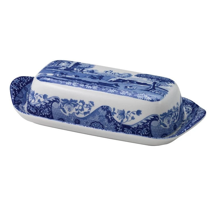 Spode Blue Italian Covered Butter Dish 3 Spode Blue Italian Covered Butter Dish