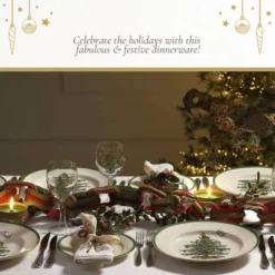 Spode Christmas Tree Round Platter - 14-Inch Holiday Serving Plate - Classic Christmas Dinnerware With Green Accents - Dishwasher & Microwave Safe -Spode GUEST 0073071e ad9c 4e7a 981f b7450bcfb784