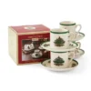 Spode Christmas Tree Espresso Cup & Saucer Set (Set Of 4) - Festive 3 Ounce Coffee Mugs With Saucers, Fine Earthenware - Dishwasher & Microwave Safe -Spode GUEST 028e0e36 abeb 4b86 bae8 5d2e01958cd7