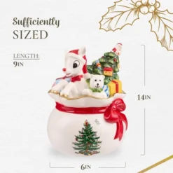 Spode Christmas Tree Candy Bowl - 6.5-Inch Dolomite Bowl Holiday Decor - Christmas Candy Storage Jars With Rudolph The Reindeer Motif -Spode GUEST 0387ca31 7033 4118 accc eb1df64ff107