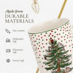 Spode Christmas Tree Polka Dot Mug, 16-Ounce Ceramic Cup With Handle - Festive Holiday Design - Microwave, Dishwasher, Freezer Safe -Spode GUEST 081a8e5f 28ca 43e4 a45b 30e733dd6bb4