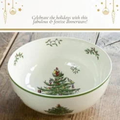 Spode Christmas Tree Individual Fruit Bowl - 7 Inch Porcelain Oatmeal, Salad, Soup, Cereal, Breakfast, Dessert Bowl - Microwave & Dishwasher Safe -Spode GUEST 0829e77c 27ab 4b61 bf20 de9dd49f19c4