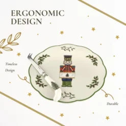 Spode Christmas Tree Nutcracker Cheese Platter With Knife - 9" Porcelain Holiday Serving Tray For Charcuterie - Dishwasher & Microwave Safe -Spode GUEST 0da9c71d 8d42 4b10 8233 d0b2d40e1056