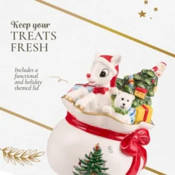 Spode Christmas Tree Candy Bowl - 6.5-Inch Dolomite Bowl Holiday Decor - Christmas Candy Storage Jars With Rudolph The Reindeer Motif -Spode GUEST 117a2728 db4c 4e55 aec1 d5aad61cf8cd