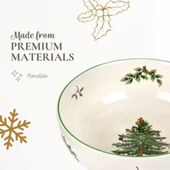 Spode Christmas Tree Individual Fruit Bowl - 7 Inch Porcelain Oatmeal, Salad, Soup, Cereal, Breakfast, Dessert Bowl - Microwave & Dishwasher Safe -Spode GUEST 1235b0f8 a67a 4bd3 b17b 81fbaad461db