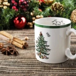 Spode Christmas Tree Mug, 9oz Ceramic Festive Christmas Coffee Mug - Microwave, Oven, Freezer & Dishwasher Safe - Holiday Tea Mug -Spode GUEST 13fb2b2c 9d58 46cb a78f d94f1f4810d4