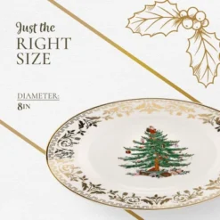 Spode Christmas Tree Gold Salad Plates, Set Of 4, 22 Karat Gold Detailing -Spode GUEST 1552ab79 c2de 40c4 b943 59c37ef97038