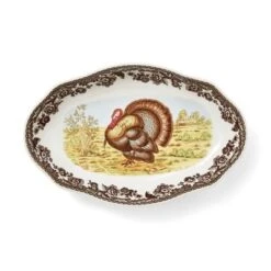 Spode Woodland Turkey Pickle Dish – 8.5 Inch Porcelain Serving Dish – Microwave, Oven, Freezer & Dishwasher Safe, Rustic Thanksgiving Serveware -Spode GUEST 17bac9d7 dedd 4dca a89f bb29ef72116a