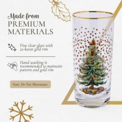 Spode Christmas Tree 15 Fl. Oz. Highball Glass (Set Of 4), Polka Dot - Classic Highball Glasses & Barware, Cocktail Glasses For Mixed Drinks -Spode GUEST 181e1229 3d6d 42b3 960e b677d2bbca78