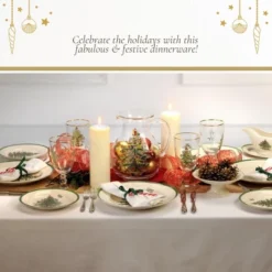 Portmeirion Spode Christmas Tree Cake Plate & Server Set - 11.5 Inch Fine Porcelain Cake Plate With Stainless Steel Server For Holiday Parties -Spode GUEST 1cd919bc bd6e 4e94 995a a22772d1b3e9