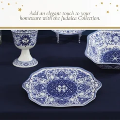 Spode Judaica Collection Matzoh Plate - Blue & White Floral Ceramic Inspired By 1880's Judaic Manuscripts - 11.5 Inch - Microwave & Dishwasher Safe 12 Spode Judaica Collection Matzoh Plate - Blue & White Floral Ceramic Inspired By 1880's Judaic Manuscripts - 11.5 Inch - Microwave & Dishwasher Safe -Spode GUEST 220e943d 87da 41ae 9e5f e7d823d91732