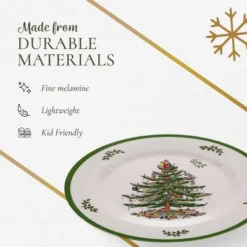 Spode Christmas Tree Melamine Salad Plate (Set Of 4) - 8 Inch Shatterproof Serving Plate - Festive Tableware, Dishwasher Safe Dinnerware -Spode GUEST 24381957 d583 4c13 92de 476aa41b5aef
