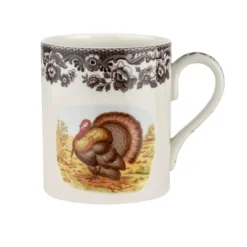 Spode Woodland Turkey 16 Oz Mug - Fine Porcelain With Historic Brown Floral Border, Thanksgiving Drinkware For Hot Beverages, Microwave & Freezer Safe -Spode GUEST 25c360b7 8386 4a02 9921 a71fa64ce790