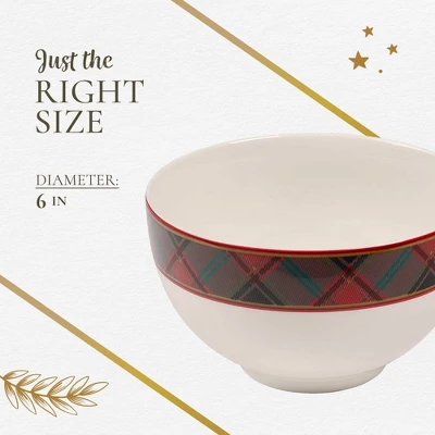 Spode Christmas Tree Tartan Rice Bowl - Soup Bowls For The Holidays, Christmas Kitchen Bowls - Ceramic Cereal Bowl - 6-Inch 8 Spode Christmas Tree Tartan Rice Bowl - Soup Bowls For The Holidays, Christmas Kitchen Bowls - Ceramic Cereal Bowl - 6-Inch - Image 6
