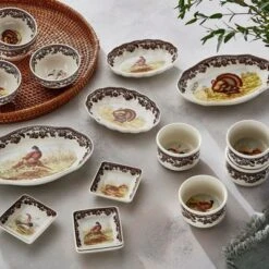 Spode Woodland Set Of 4 Square Dishes, 3" - Dip Bowls - Assorted Animal Designs, Porcelain Ceramic Hunting-Themed, Microwave & Dishwasher Safe -Spode GUEST 2a38130f ea49 4f39 beae 1a9546f4e680
