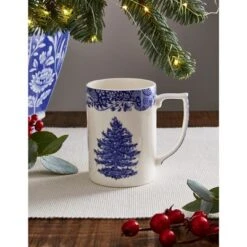 Spode Blue Italian Christmas Mug, 12oz - Elegant Holiday Drinkware With Iconic Christmas Tree Motif, Dishwasher & Microwave Safe Festive Mug -Spode GUEST 2a3e1d15 26fc 4bc0 bf7c e429582cd8ca