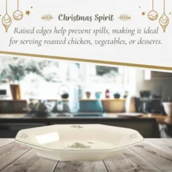 Spode Christmas Tree Octagonal Server - 9.5 Inch Earthenware Serving Tray - Festive & Versatile Christmas Tableware For Hosting Seasonal Gatherings -Spode GUEST 2b924549 2824 4e10 a757 6b105050c452