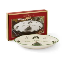 Spode Christmas Tree Oval Festive Tray - 6-Inch Rectangular Earthenware Serving Tray, Holiday Tableware - Dishwasher, Microwave, Oven Safe -Spode GUEST 319bb07f 5fd0 4e04 bb16 269b105c6fae