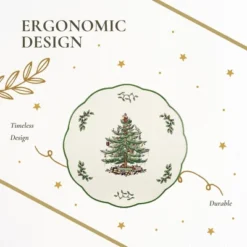 Spode Christmas Tree Round Trivet - 9" Heat Resistant Trivet For Hot Dishes, Pans - Holiday Kitchen Counter Tabletop Protector - Cheese Plate Platter -Spode GUEST 324fc11a f63e 4be2 8e04 0b7257c9fd8b