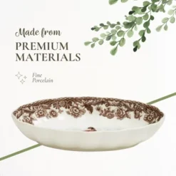 Spode British Flowers Collection 6" Oval Fluted Dish - Pheasant Illustration, Rustic Serving - Porcelain, Dishwasher & Oven Safe -Spode GUEST 32ecef4c d783 4e7c b7f7 d715efee1c81