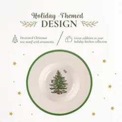 Spode Christmas Tree Collection Pasta Bowl - Set Of 4, Rimmed Plate For Serving Salad, Spaghetti, And Soup, 10-Inch, Made Of Porcelain -Spode GUEST 352b4cb5 1627 4f1b b03b e707b143a74c