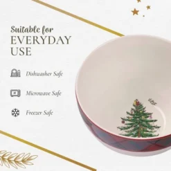Spode Christmas Tree Tartan Rice Bowl - Soup Bowls For The Holidays, Christmas Kitchen Bowls - Ceramic Cereal Bowl - 6-Inch 12 Spode Christmas Tree Tartan Rice Bowl - Soup Bowls For The Holidays, Christmas Kitchen Bowls - Ceramic Cereal Bowl - 6-Inch -Spode GUEST 353af92f 5a2f 4019 9908 8003562c3000