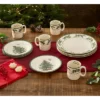 Spode Christmas Tree Holly Dinner Plates, Set Of 4 - 10 Inch Stoneware With White Center & Holly Accents - Microwave, Dishwasher & Freezer Safe -Spode GUEST 3591a063 d56c 431f 8ea1 8dcaa987ee60 1