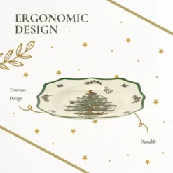 Spode Christmas Tree Scalloped Salad Plate - Holiday-Themed Stoneware Appetizer Plate - 9 Inch Christmas Dinner Dish - Dishwasher & Microwave Safe -Spode GUEST 36cb53b9 3a65 47da 9fdf 84f072251f73